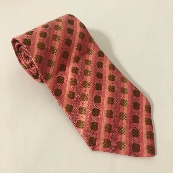 Ermenegildo Zegna Elegant Pink Patterned Silk Neck Tie